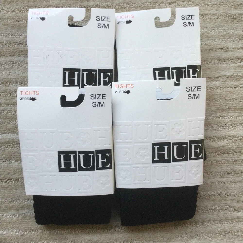 HUE Diamond Textured Tights with Control Top Black Size S | M